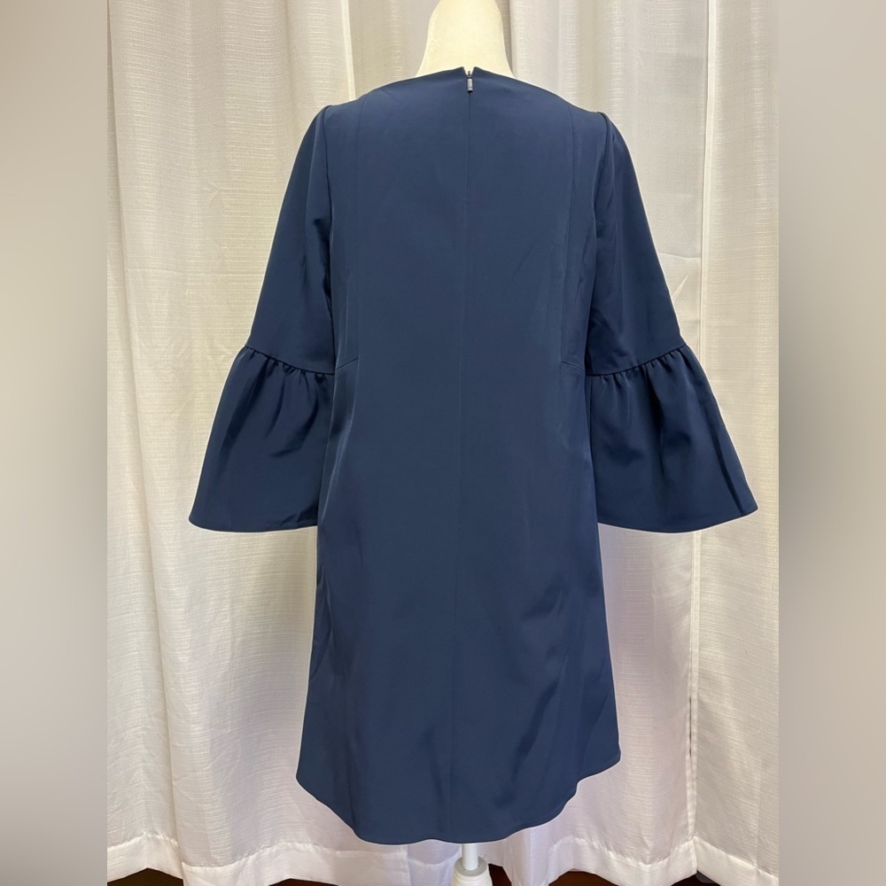 Lafayette 148 Marisa Bell Sleeve Dress Navy | size 8 - Picture 3 of 7